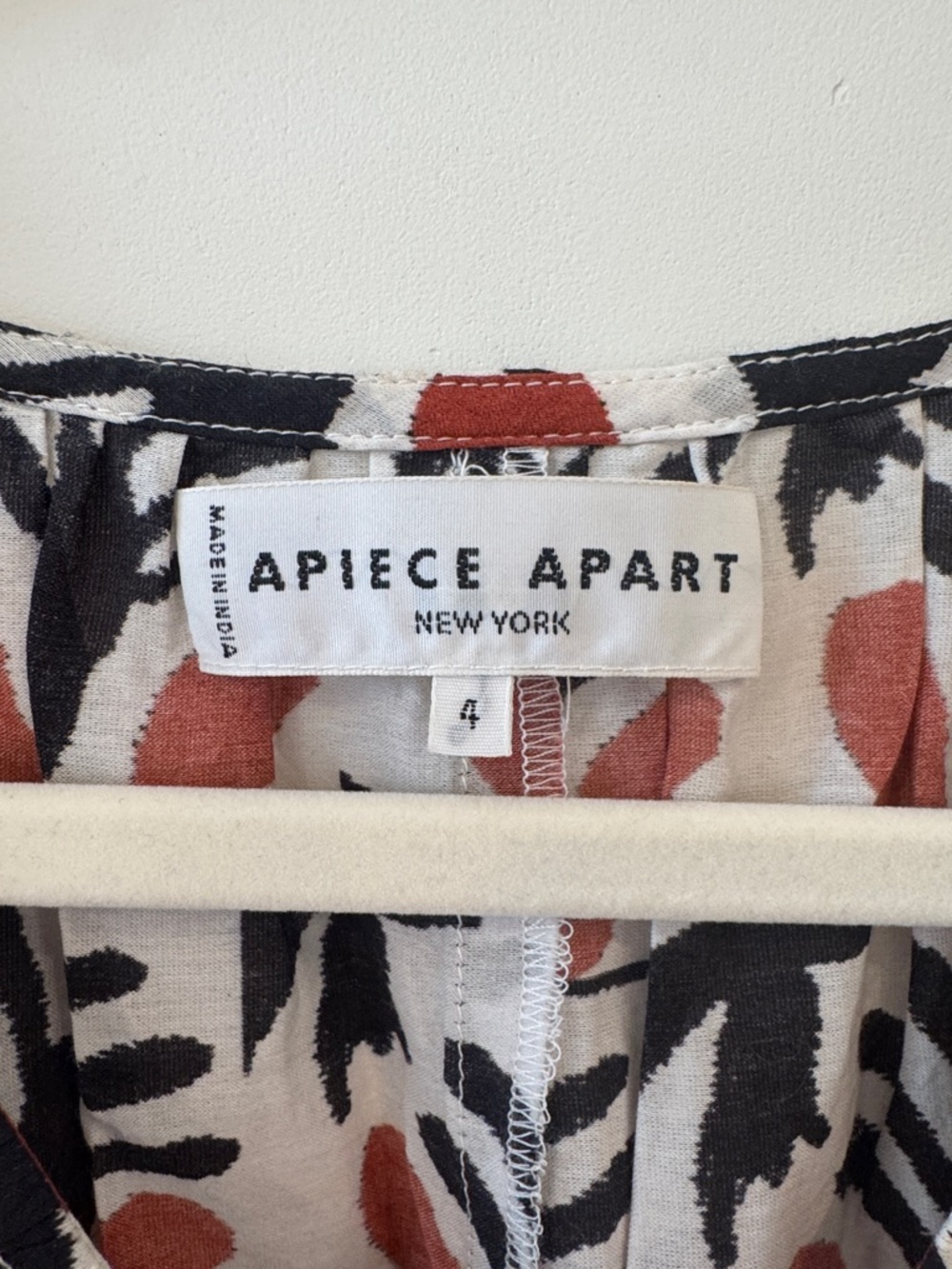 Apiece Apart Printed Drawstring Waist Dress - Rust & Black Leaf Print - Picture 2 of 7